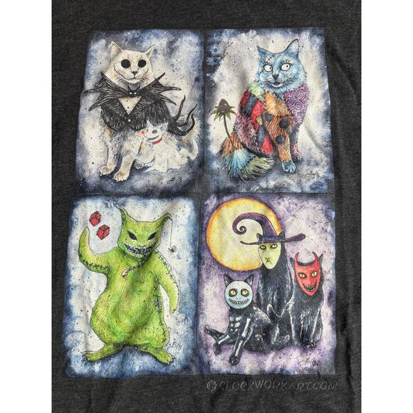 Clockwork Art Nightmare Before Christmas Cat Tee Tshirt Women's sz L - Picture 2 of 2